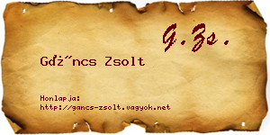 Gáncs Zsolt névjegykártya